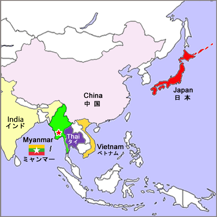 Myanmar location